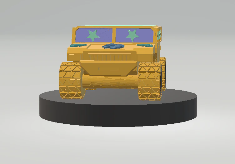 Star Wheels Monster Truck Cartoon Style 3D Printable Model 3D Print Model .c4d .max .obj .3ds .fbx .stl .blend