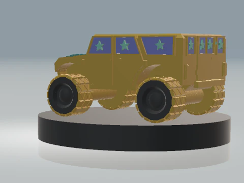 Star Wheels Monster Truck Cartoon Style 3D Printable Model 3D Print Model