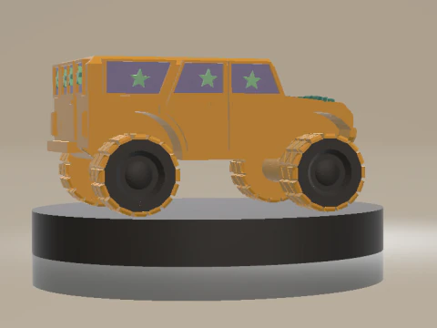 Star Wheels Monster Truck Cartoon Style 3D Printable Model 3D Print Model