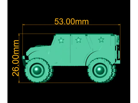 Star Wheels Monster Truck Cartoon Style 3D Printable Model 3D Print Model