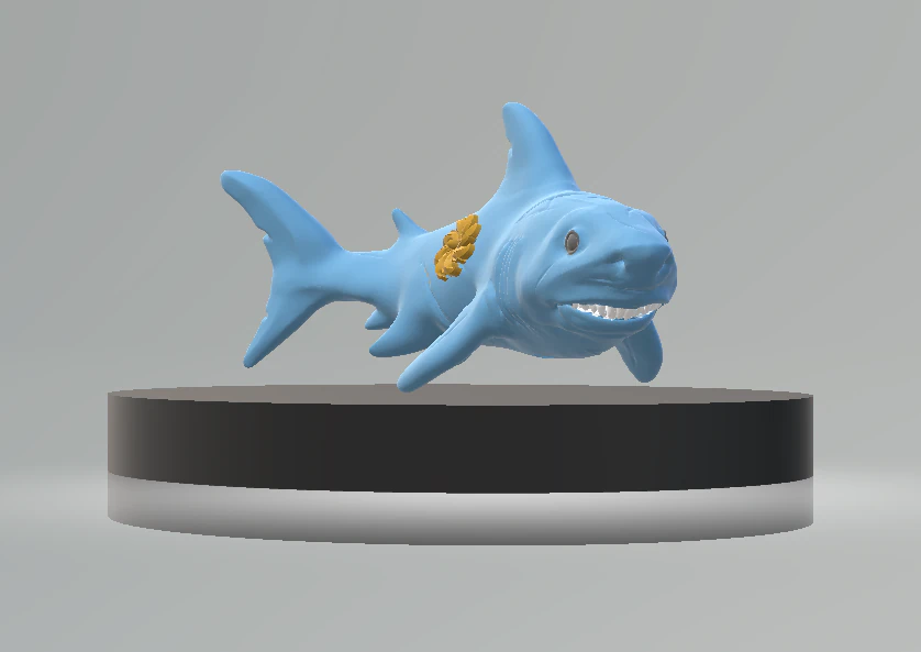 Ocean Buddy Shark Cute Fantasy Shark 3D Printable Model 3D Print Model .c4d .max .obj .3ds .fbx .stl .blend 
