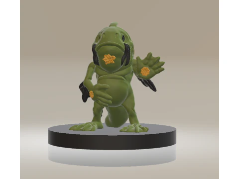 沼地放浪者の生き物ファンタジー両生類 3D 印刷可能モデル 3Dプリントモデル