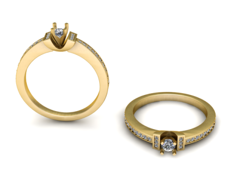 Элегантное кольцо с бриллиантом 3D модель для печати 3D Принт Модель