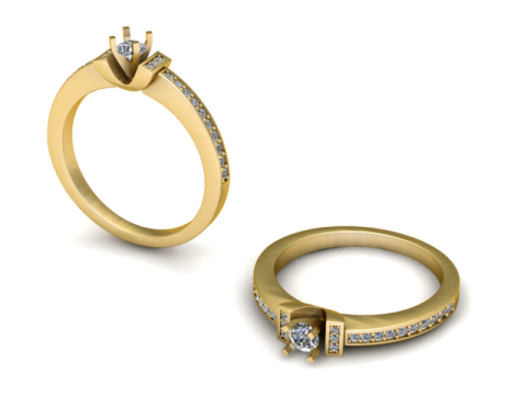 Modelo imprimible en 3D de anillo de diamantes elegante Modelo de impresión 3D