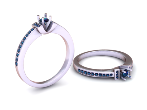 Modelo imprimible en 3D de anillo de diamantes elegante Modelo de impresión 3D