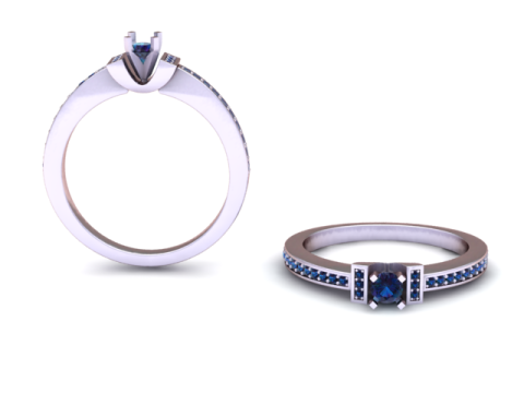 Modelo imprimible en 3D de anillo de diamantes elegante Modelo de impresión 3D