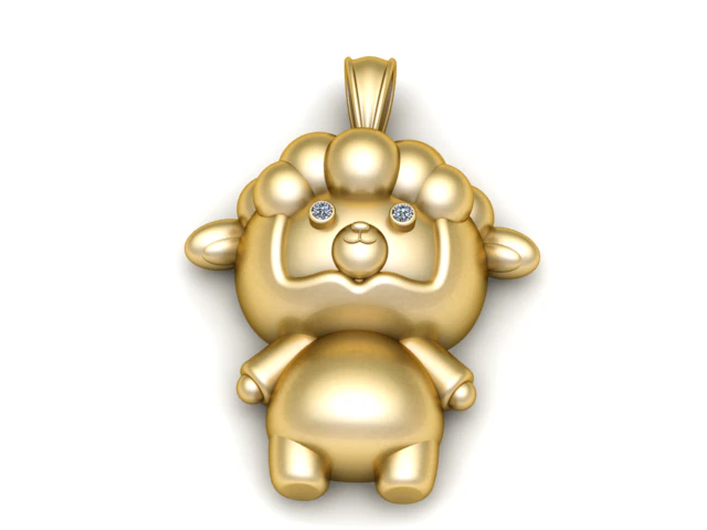 Cute Sheep Pendant 3D Printable Model 3D Print Model .c4d .max .obj .3ds .fbx .stl .blend 