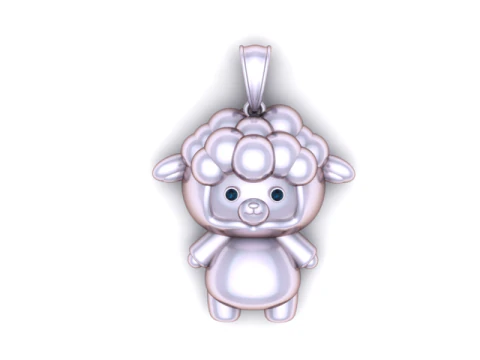 Cute Sheep Pendant 3D Printable Model 3D Print Model