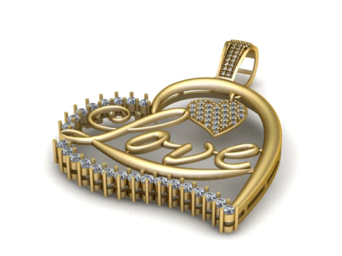 Modelo para impressão 3D com pingente de coração de amor eterno Modelo de Impressão 3D