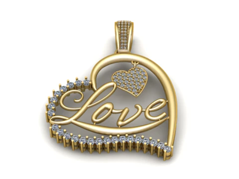 Eternal Love Heart Pendant 3D Printable Model 3D Print Model
