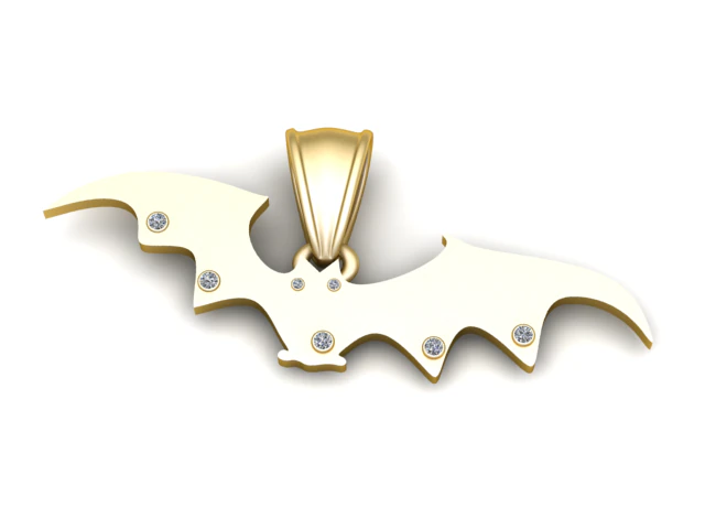 Golden Bat Pendant 3D Printable Model 3D Print Model .c4d .max .obj .3ds .fbx .stl .blend 