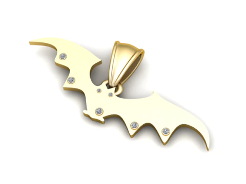 Golden Bat Pendant 3D Printable Model 3D Print Model