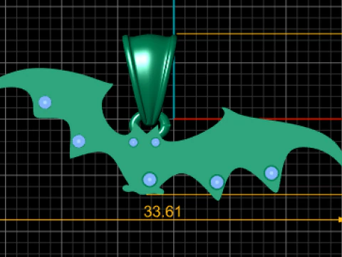 Golden Bat Pendant 3D Printable Model 3D Print Model