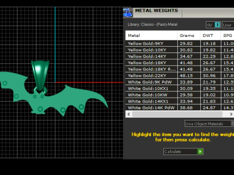 Golden Bat Pendant 3D Printable Model 3D Print Model