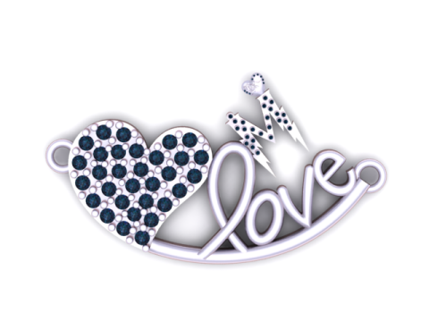 Кулон M Love Heart 3D Модель для печати 3D Принт Модель