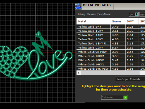 Кулон M Love Heart 3D Модель для печати 3D Принт Модель