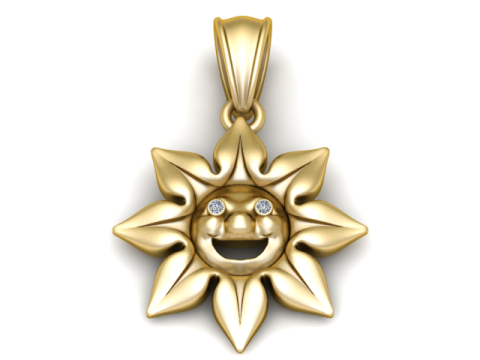 Подвеска «Улыбающееся солнце» 3D модель для печати 3D Принт Модель