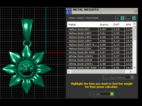 웃는 태양 펜던트 3D 인쇄 가능한 모델 3D 프린트 모델