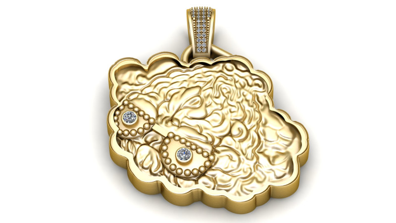 Подвеска с милой овечьей мордой 3D модель для печати 3D Принт Модель .c4d .max .obj .3ds .fbx .stl .blend