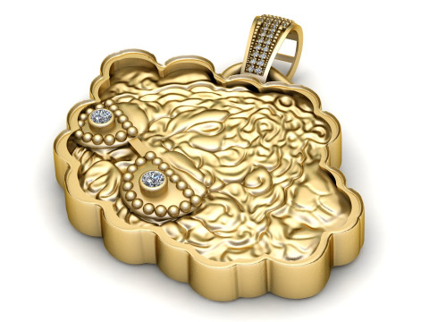 Model Cetak 3D Liontin Wajah Domba Lucu Model Cetak 3D