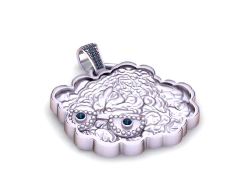 Cute Sheep Face Pendant 3D Printable Model 3D Print Model