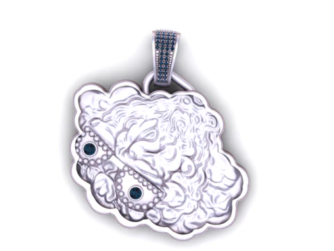Cute Sheep Face Pendant 3D Printable Model 3D Print Model