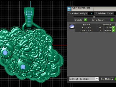 Model Cetak 3D Liontin Wajah Domba Lucu Model Cetak 3D