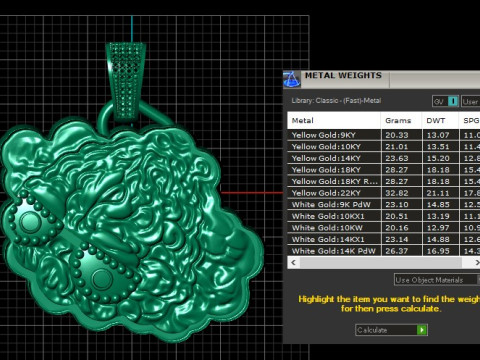 Model Cetak 3D Liontin Wajah Domba Lucu Model Cetak 3D