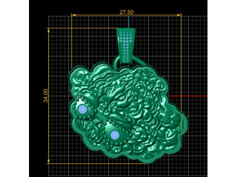 Model Cetak 3D Liontin Wajah Domba Lucu Model Cetak 3D