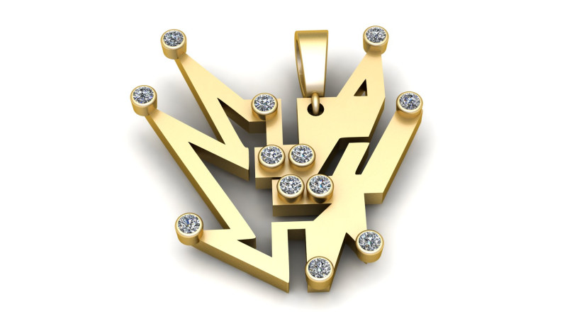 БРИЛЛИАНТНЫЙ КУЛОН ICED OUT 3D МОДЕЛЬ ДЛЯ ПЕЧАТИ 3D Принт Модель .c4d .max .obj .3ds .fbx .stl .blend