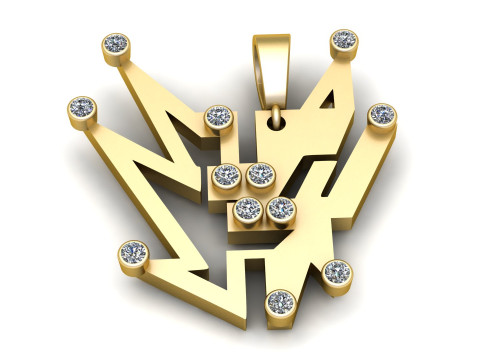 БРИЛЛИАНТНЫЙ КУЛОН ICED OUT 3D МОДЕЛЬ ДЛЯ ПЕЧАТИ 3D Принт Модель