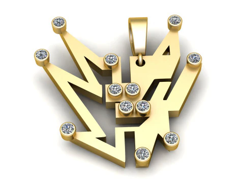 PENDENTIF DIAMANT CZ GLAC&Eacute; MOD&Egrave;LE IMPRIMABLE 3D Modèles 3D en vedette