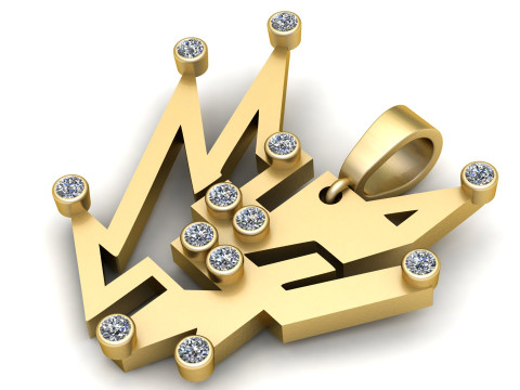 БРИЛЛИАНТНЫЙ КУЛОН ICED OUT 3D МОДЕЛЬ ДЛЯ ПЕЧАТИ 3D Принт Модель