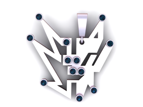 БРИЛЛИАНТНЫЙ КУЛОН ICED OUT 3D МОДЕЛЬ ДЛЯ ПЕЧАТИ 3D Принт Модель