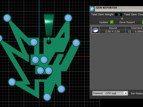 БРИЛЛИАНТНЫЙ КУЛОН ICED OUT 3D МОДЕЛЬ ДЛЯ ПЕЧАТИ 3D Принт Модель
