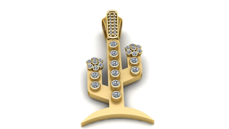 CACTUS TREE PENDANT 3D PRINTABLE MODEL 3D Print Model .c4d .max .obj .3ds .fbx .stl .blend