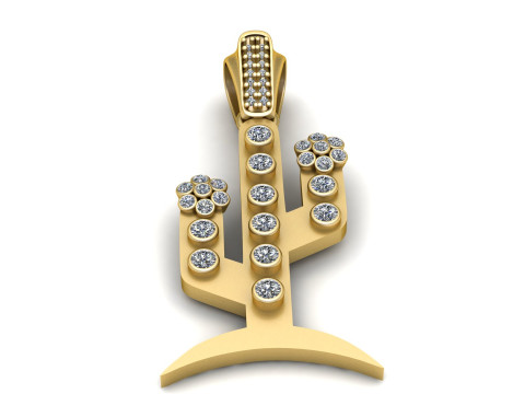 КУЛОН «ДЕРЕВО КАКТУСА» 3D МОДЕЛЬ ДЛЯ ПЕЧАТИ 3D Принт Модель