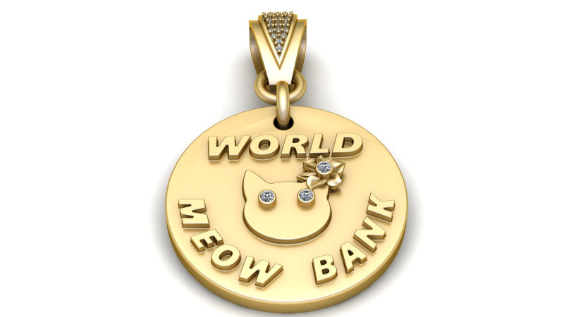 World Meow Bank Anhänger 3D-druckbares Modell 3D Druckmodell .c4d .max .obj .3ds .fbx .stl .blend 