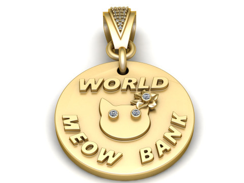 World Meow Bank Anhänger 3D-druckbares Modell 3D Druckmodell