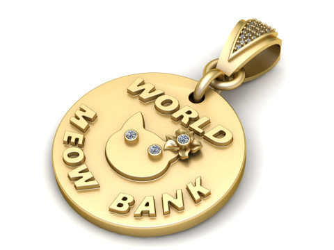 World Meow Bank Anhänger 3D-druckbares Modell 3D Druckmodell