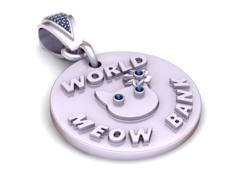 World Meow Bank Anhänger 3D-druckbares Modell 3D Druckmodell