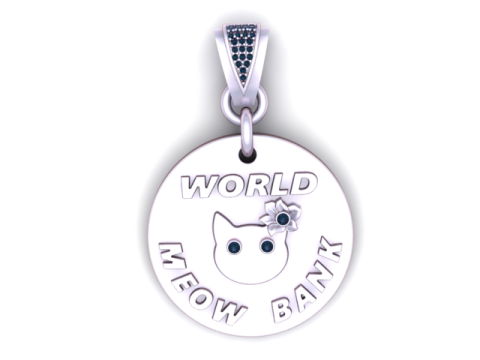 World Meow Bank Anhänger 3D-druckbares Modell 3D Druckmodell