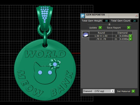 World Meow Bank Anhänger 3D-druckbares Modell 3D Druckmodell