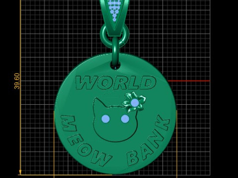 World Meow Bank Anhänger 3D-druckbares Modell 3D Druckmodell