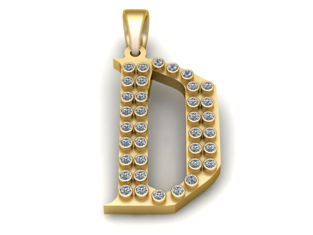 D Letter Pendant 3D Printable Model 3D Print Model .c4d .max .obj .3ds .fbx .stl .blend 