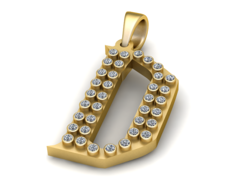 Подвеска с буквой D 3D модель для печати 3D Принт Модель