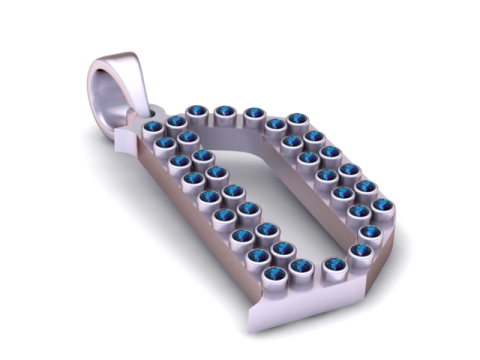 Подвеска с буквой D 3D модель для печати 3D Принт Модель