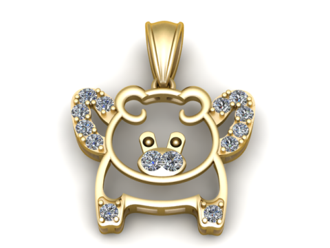 Подвеска с плюшевым мишкой 3D модель для печати 3D Принт Модель