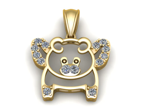 Modelo para impressão 3D com pingente de ursinho de pelúcia Modelo de Impressão 3D