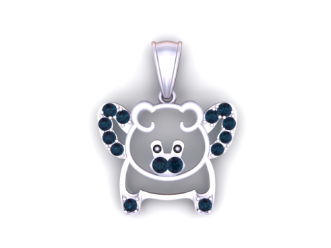 테디 베어 펜던트 3D 인쇄 가능 모델 3D 프린트 모델